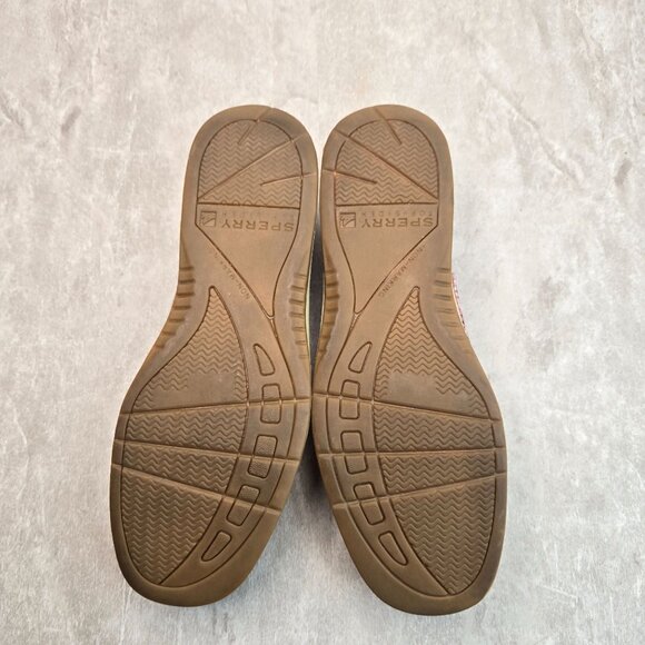 Sperry Slip On Loafers Size 7.5 Tan Leather Preppy Nautical Comfort Boat Shoes - Picture 7 of 10